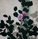 A 63, Leaves With Pink Blossom, 60 x 60 mit Rahmen