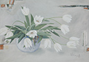 A 55, spring impressions white tulips, 70 x 50 ohne Rahmen