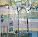 A 105, Abstract Village, 70 x 70 mit Rahmen